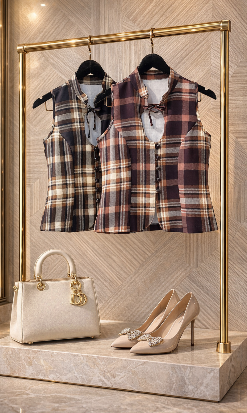 blusa alfaiataria xadrez 5072 blusa alfaiataria xadrez 5072